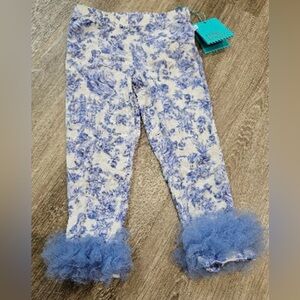 Posh Peanut Blue briar tulle Leggings
